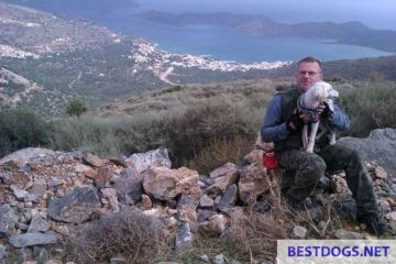 With dog on Crete.
