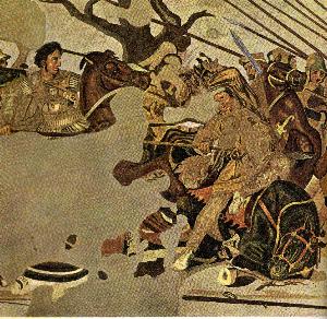Alexander the Great in battle against the Persians