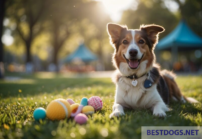 happy and busy dog