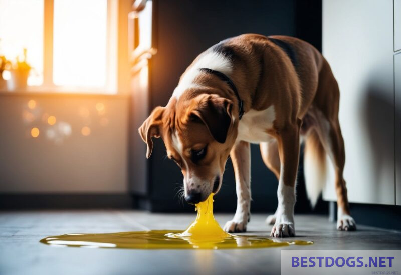 dog vomits